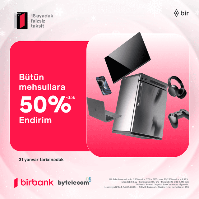 Bytelecom-da 50%-dək endirimlərlə yeni kampaniya başladı!