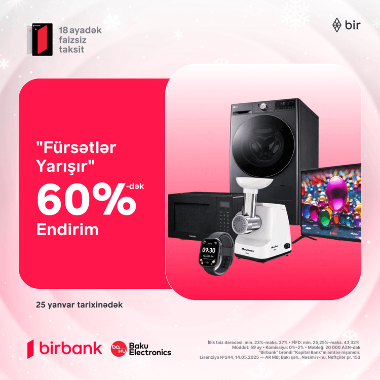 Baku Electronics-də 60%-dək endirimlərlə fürsətlər yarışır!