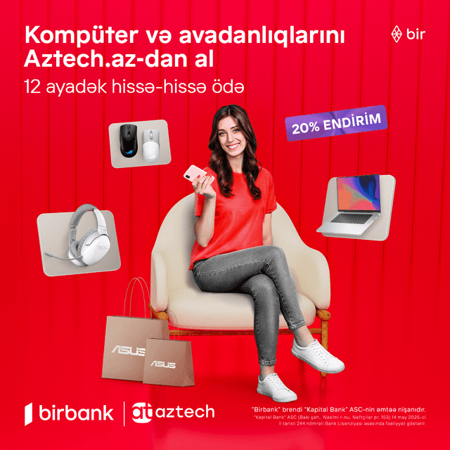 Notbuk və kompüter alış-verişini Aztech.az-dan endirimlə əldə edin!