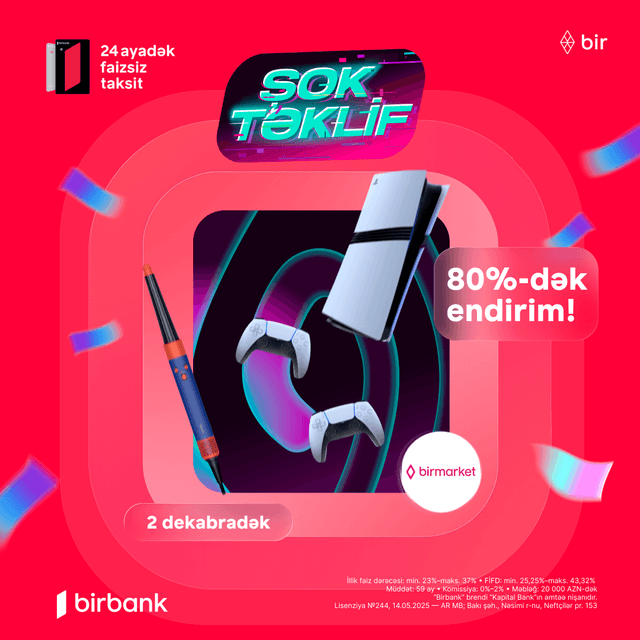 Birmarket-də 80%-dək endirimlərlə "Black Friday" günləri!