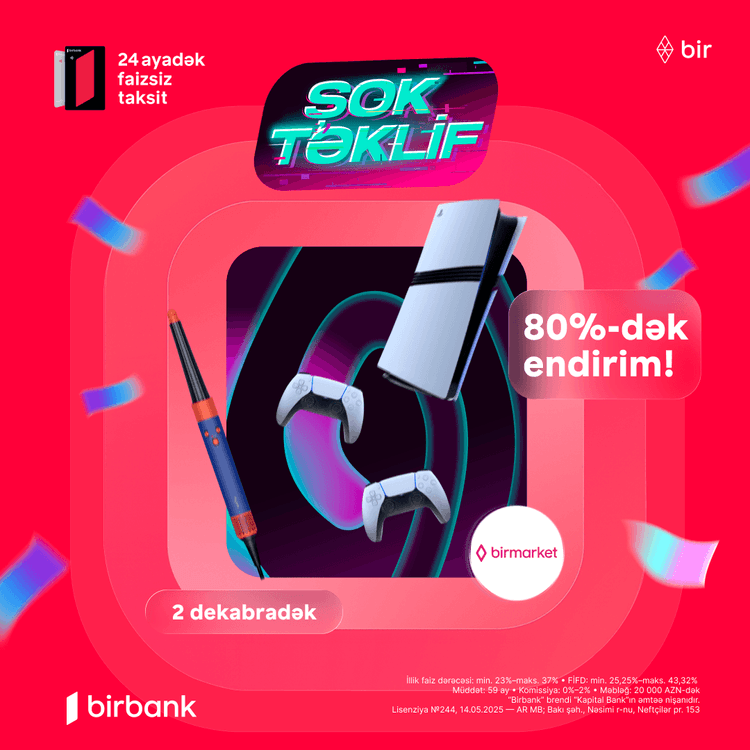 Birmarket-də 80%-dək endirimlərlə "Black Friday" günləri!
