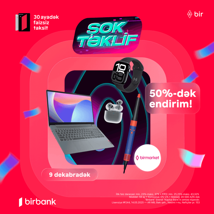 Birmarket-də "Cyber Monday" fürsətlləri sizi gözləyir!