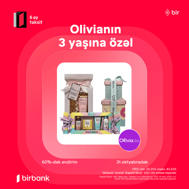 3 yaşa özəl 60%-dək endirimlər səni gözləyir💄
