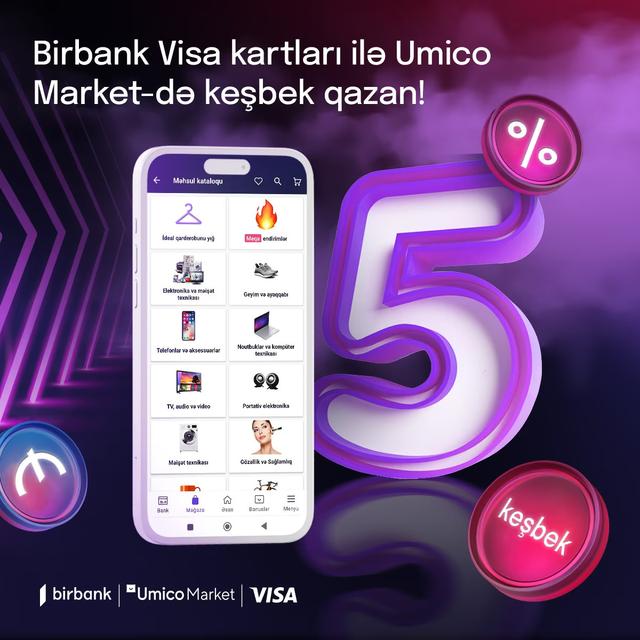 Umico Market-də Birbank kartları ilə 5% keşbek