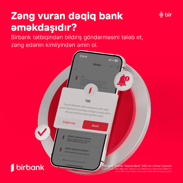 Kapital Bank-dan kiberdələduzluqla mübarizədə növbəti addım: zəng edənin bank əməkdaşı olub-olmadığını yoxlaya bilərsiniz