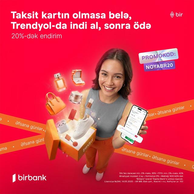 Birbank-la “Əfsanə günlər”də 20%-dək endirimdən faydalanın