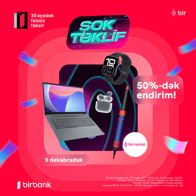 Birmarket-də "Cyber Monday" fürsətlləri sizi gözləyir!