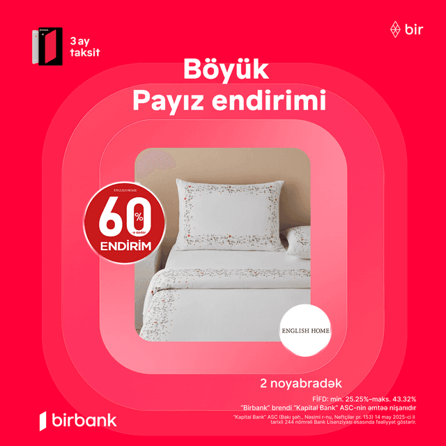 English Home mağazalarında böyük payız endirimləri başladı!