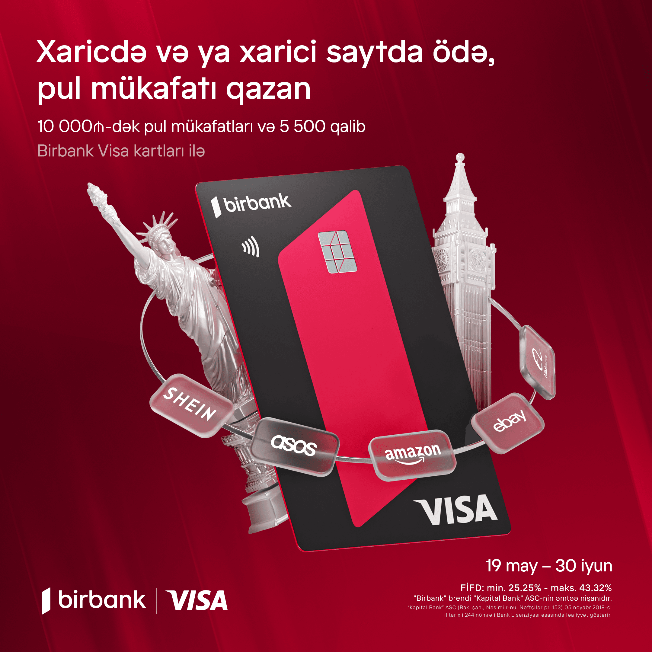 Birbank Visa kartları ilə ölkə xarici ödənişlərdə “Bir dünya fürsət” kampaniyası