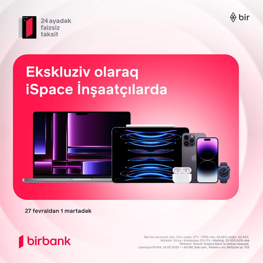 iSpace İnşaatçılar filialının açılışına özəl əla kampaniya!