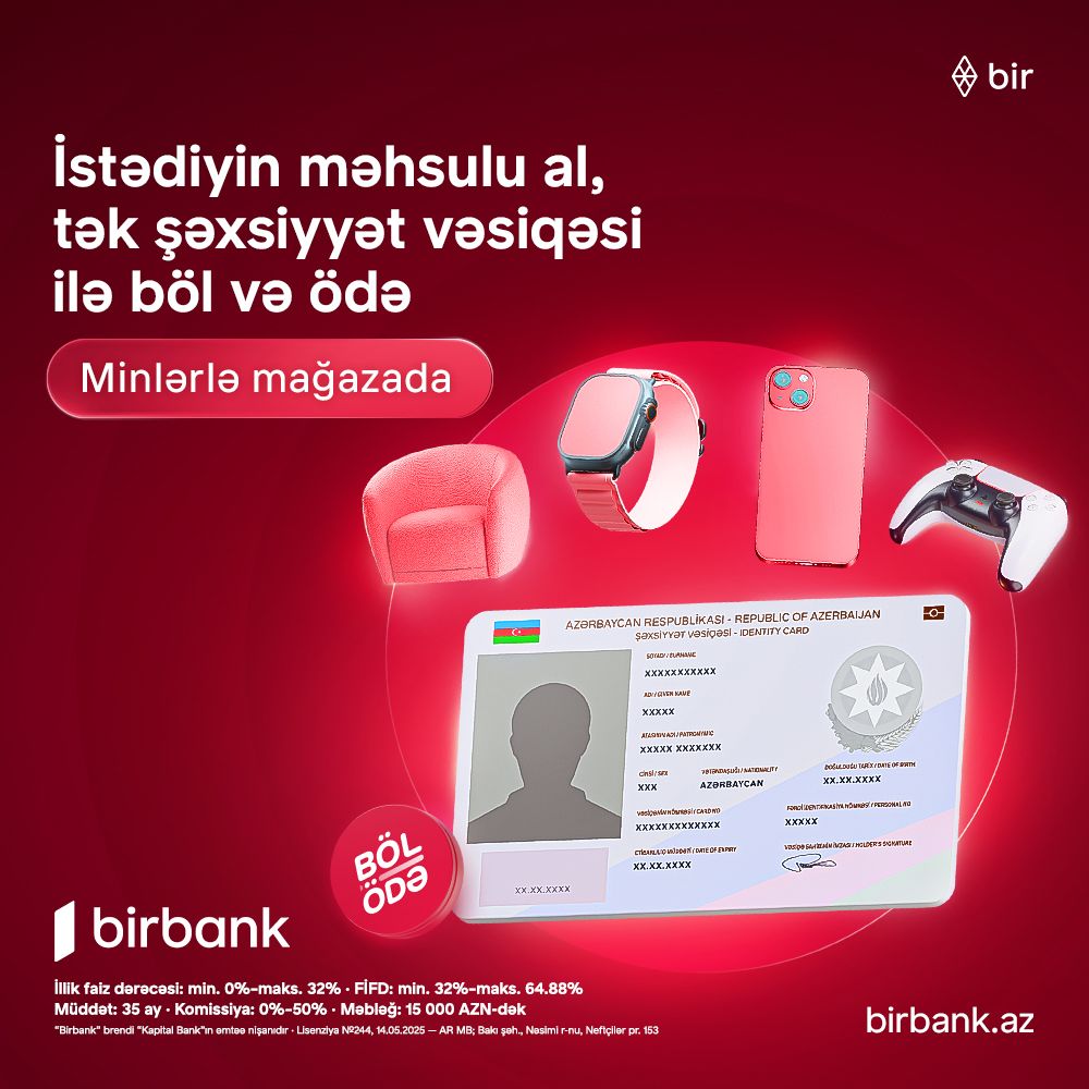 Birbank-ın “Böl-ödə” krediti ilə alış-veriş imkanlarınızı genişləndirin 