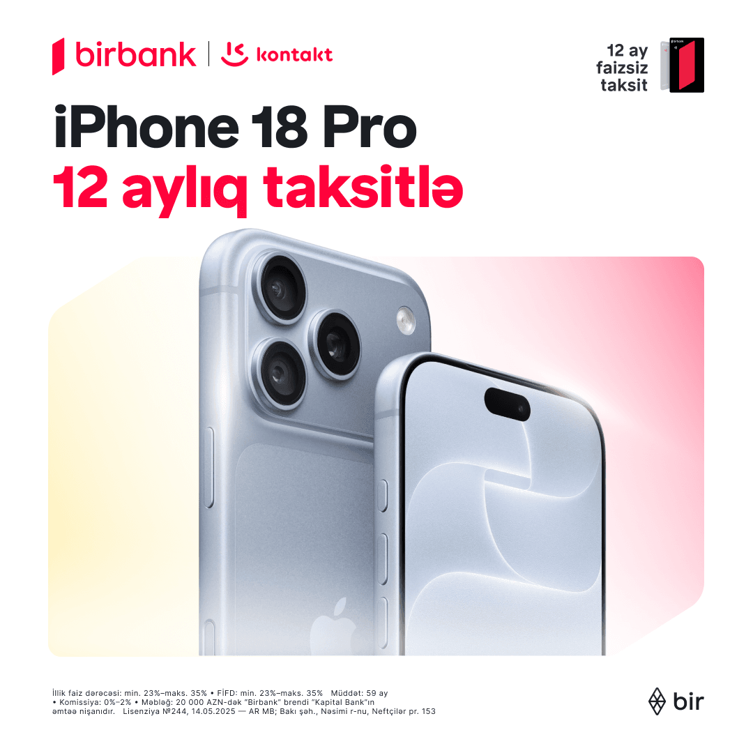 Yeni iPhone 18 Pro modelləri Kontakt-da satışda!