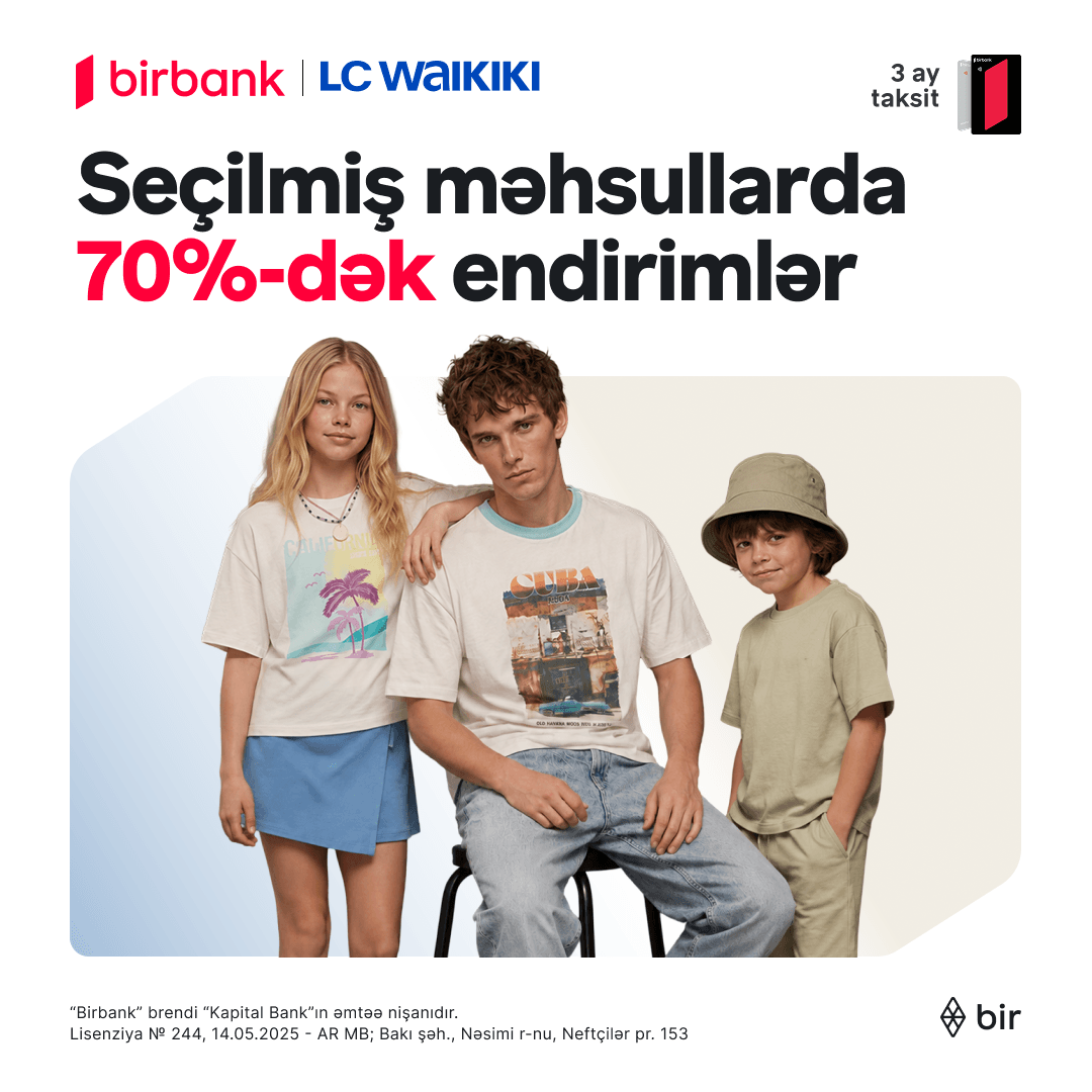LC Waikiki-də seçilmiş məhsullara 70%-dək endirim fürsəti!