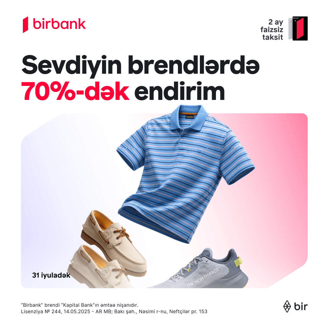 Mega Sport-da 70%-dək endirim və 2 ay faizsiz taksit!