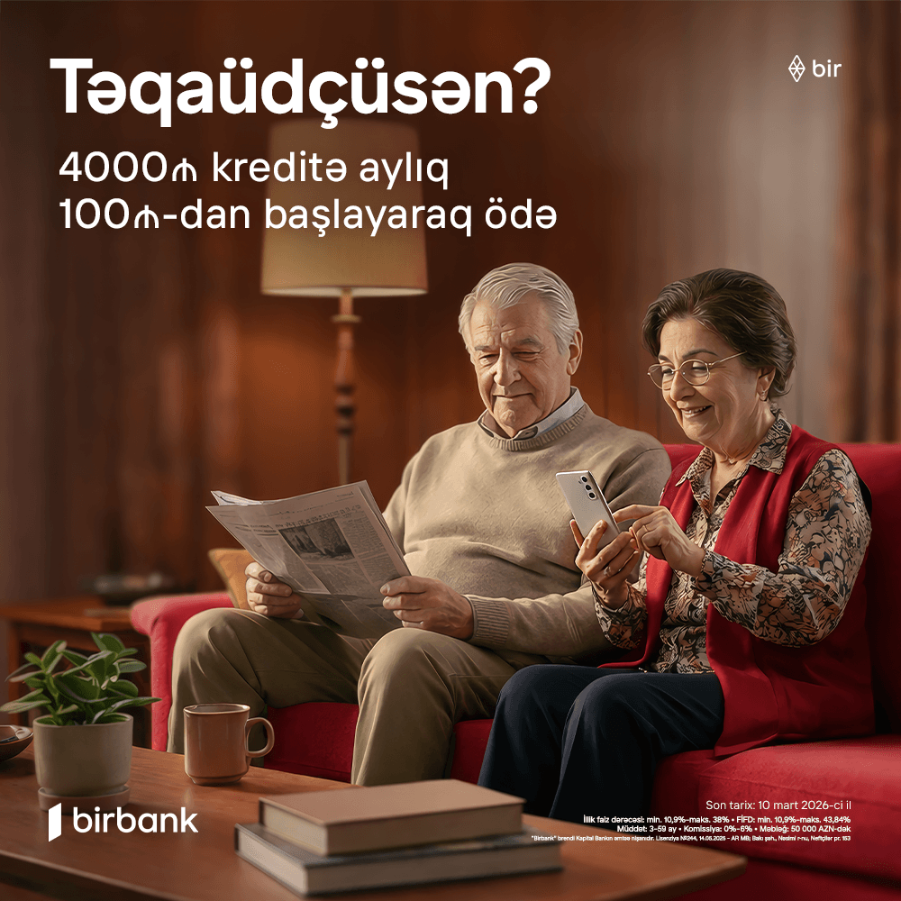 Birbank-dan təqaüdçülərə özəl sərfəli kredit təklifi 