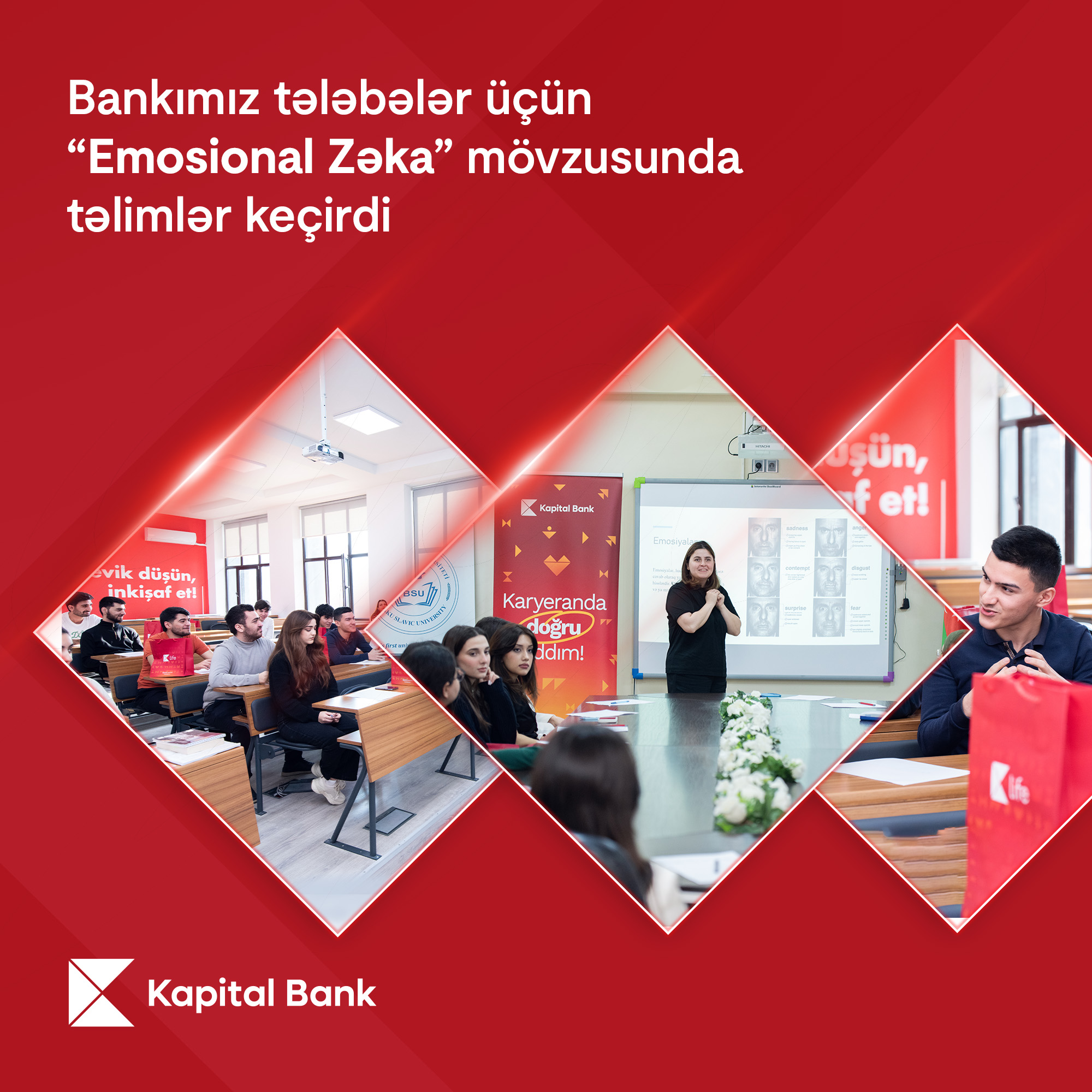 Kapital Bank tələbələr üçün “Emosional zəka” mövzusunda təlimlər keçirdi