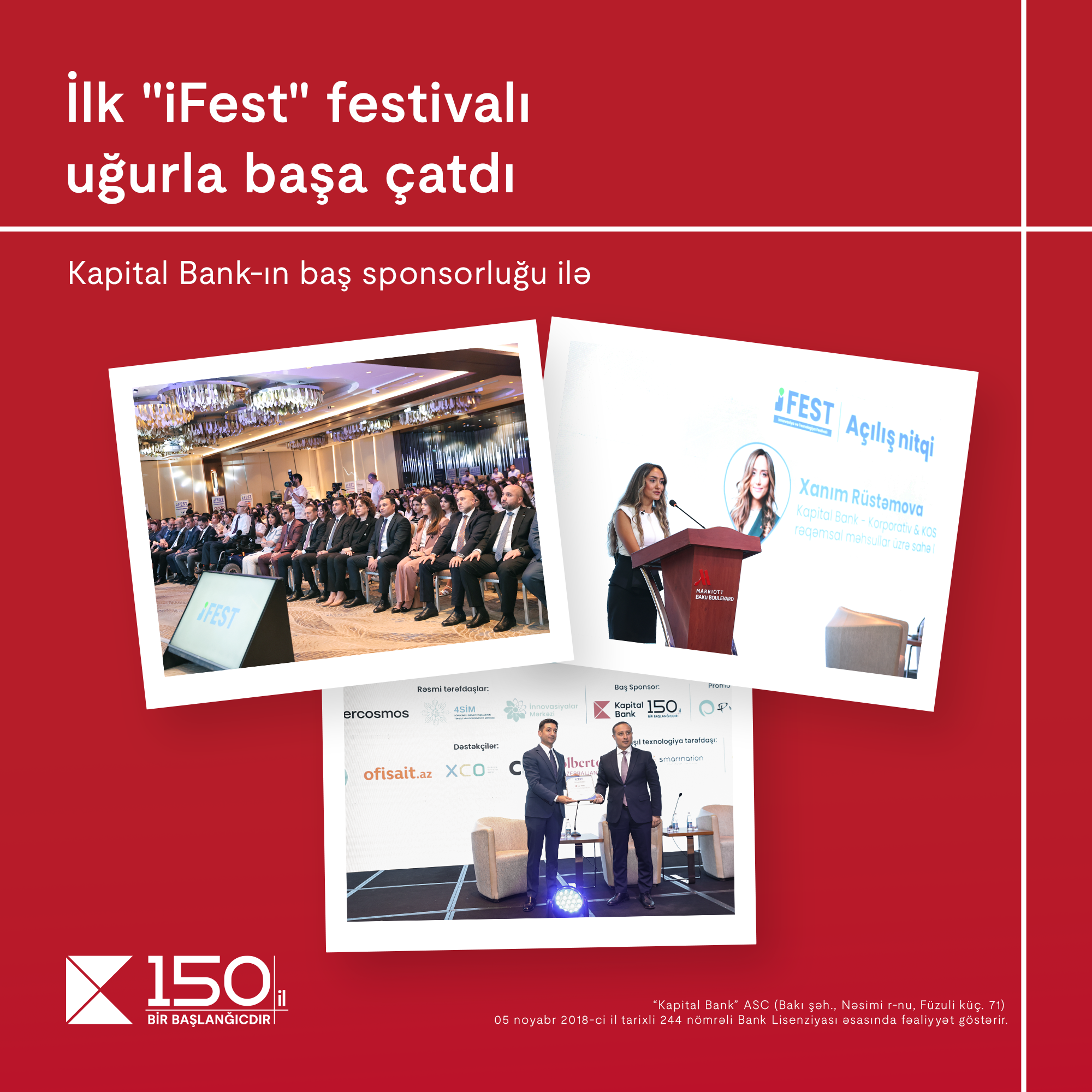 With the main sponsorship of Kapital Bank, the First “iFest-Innovation and Technology” festival successfully held