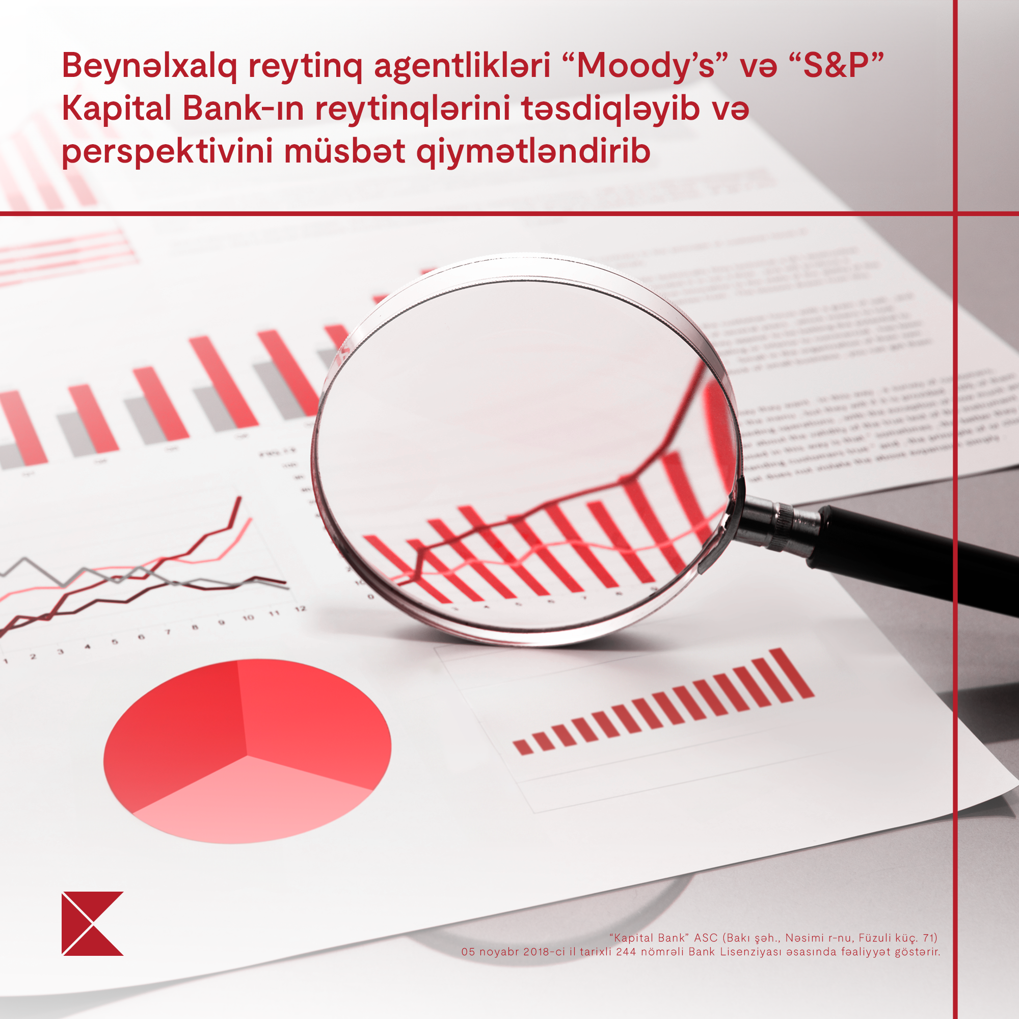 «Moody's» и «S&P» подтвердили рейтинги Kapital Bank и позитивно оценили перспективы банка